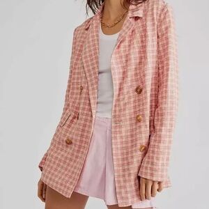 Free People Olivia Gingham Blazer